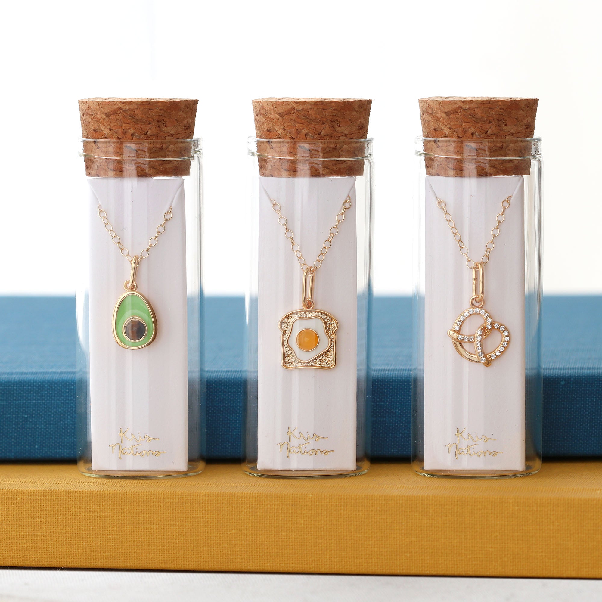 Egg on Toast Enamel Charm Necklace