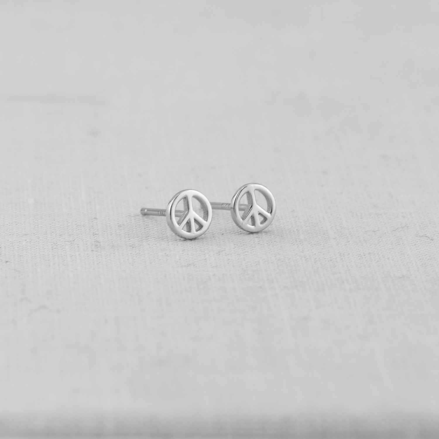 Peace Symbol Stud Earrings