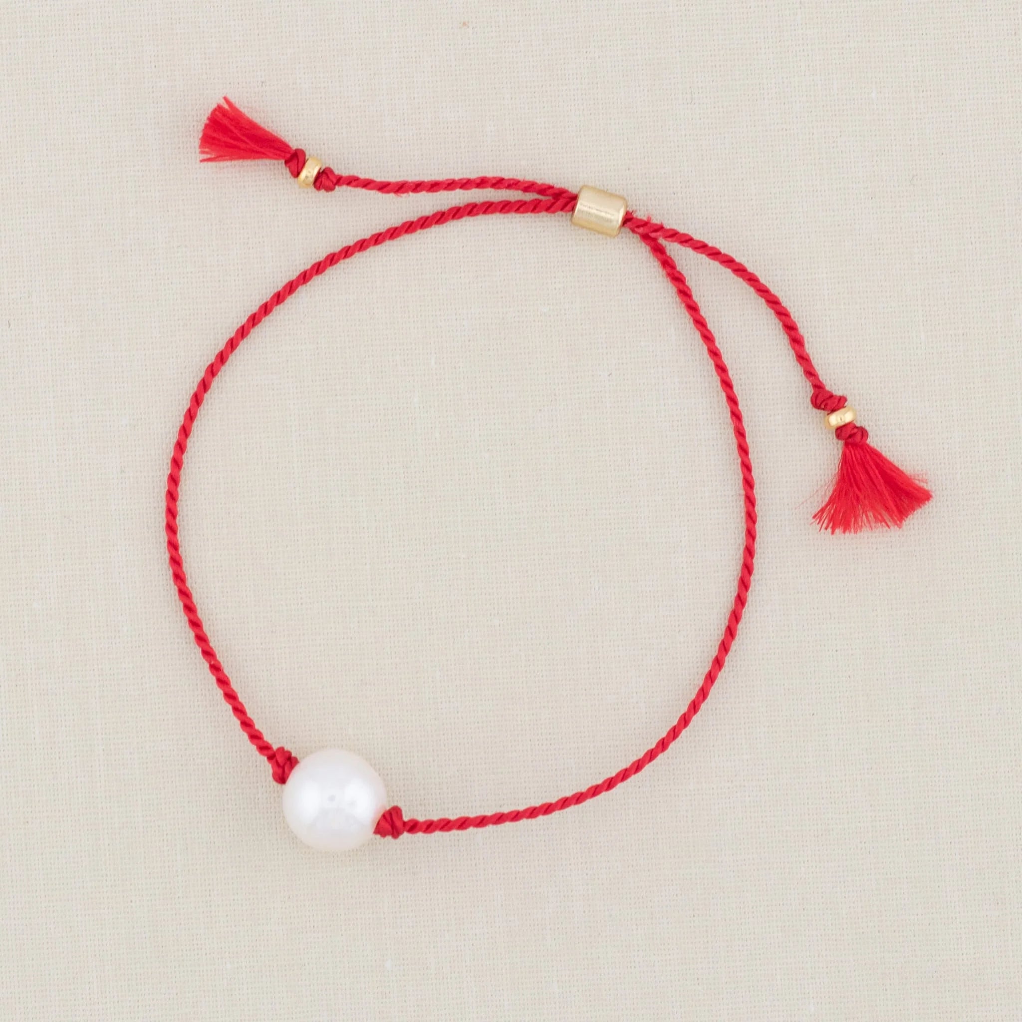 Freshwater Pearl and Silk Bracelet with Slide Closure (multiple color options)