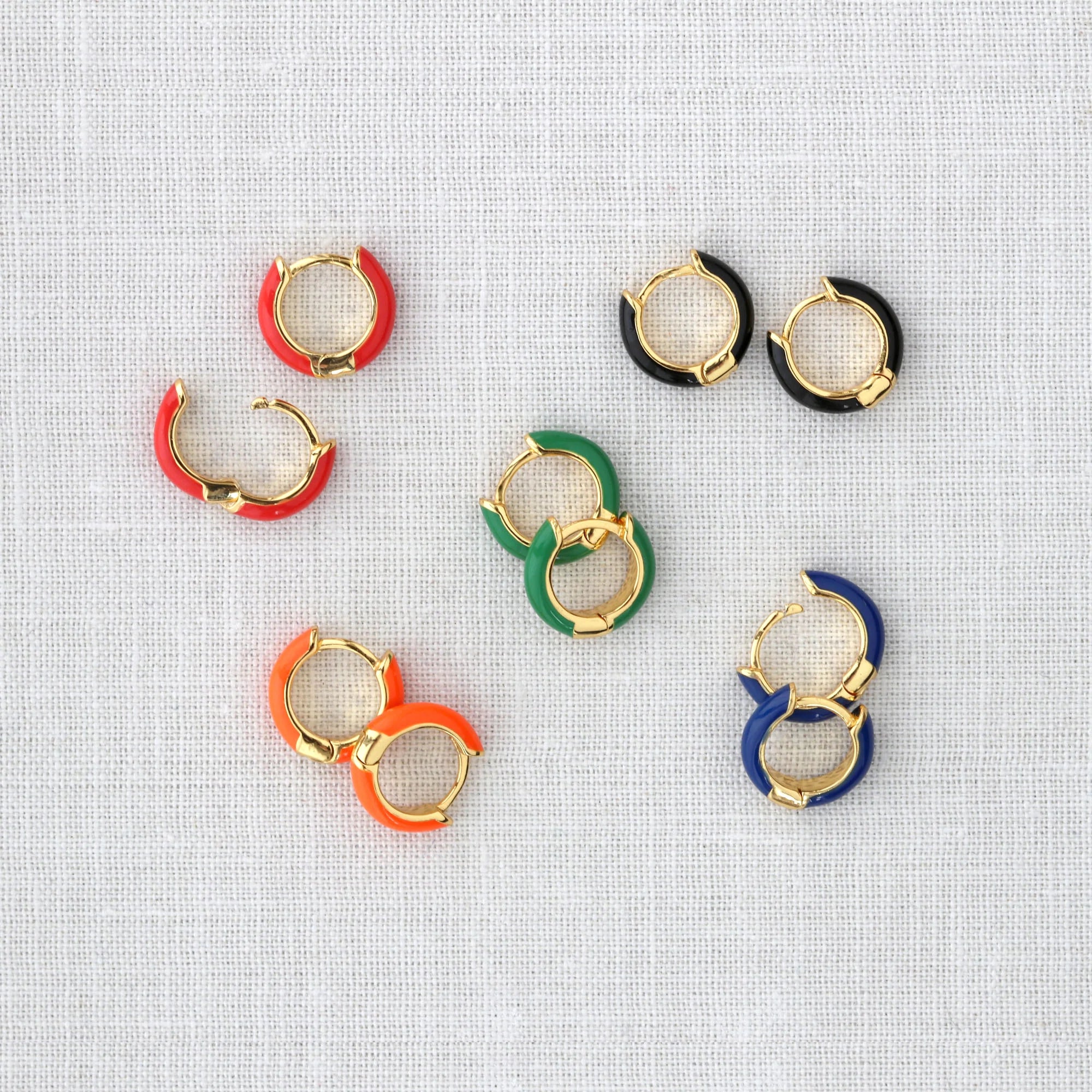 Enamel Huggie Hoop Earrings