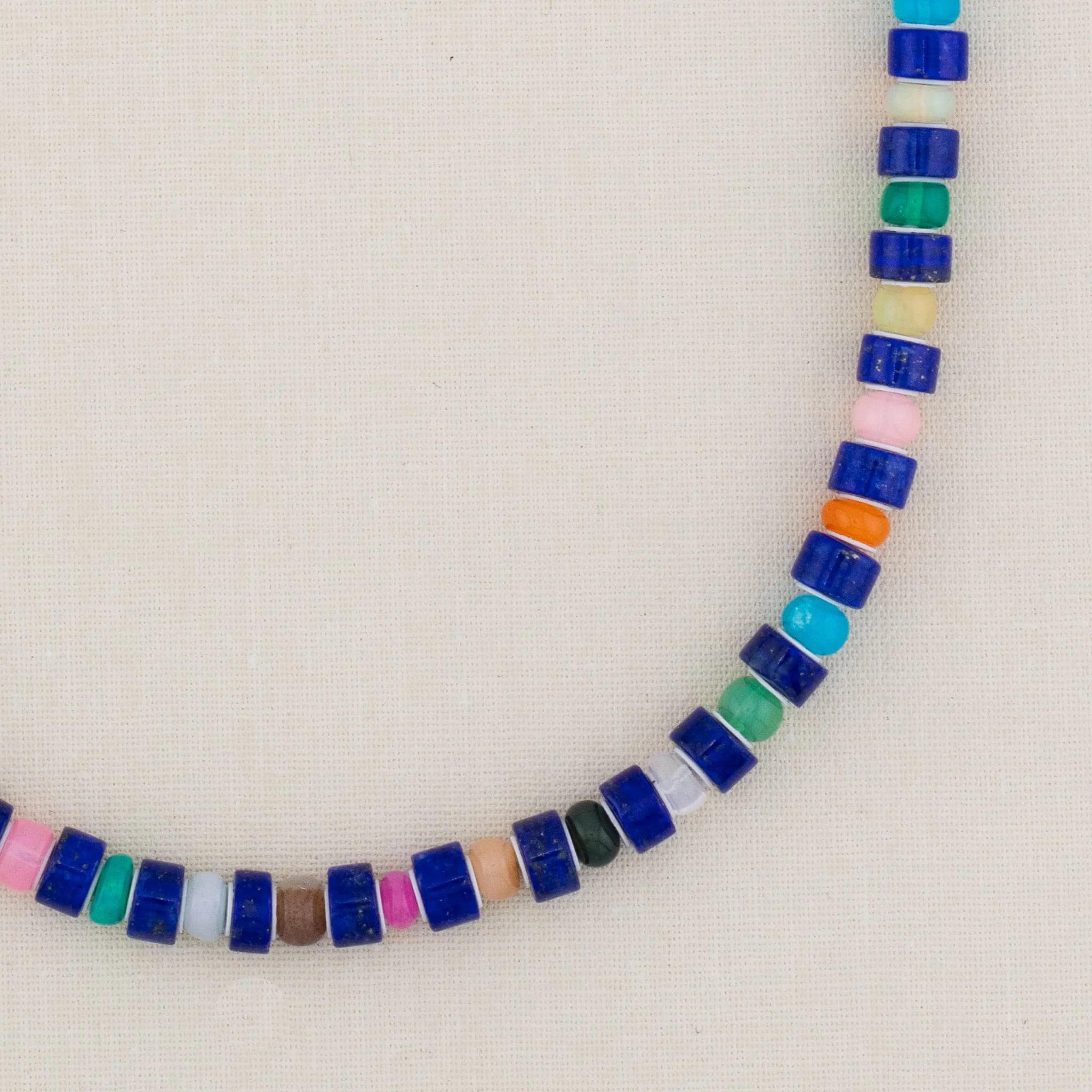 Blue Lapis & African Opal Beaded Necklace