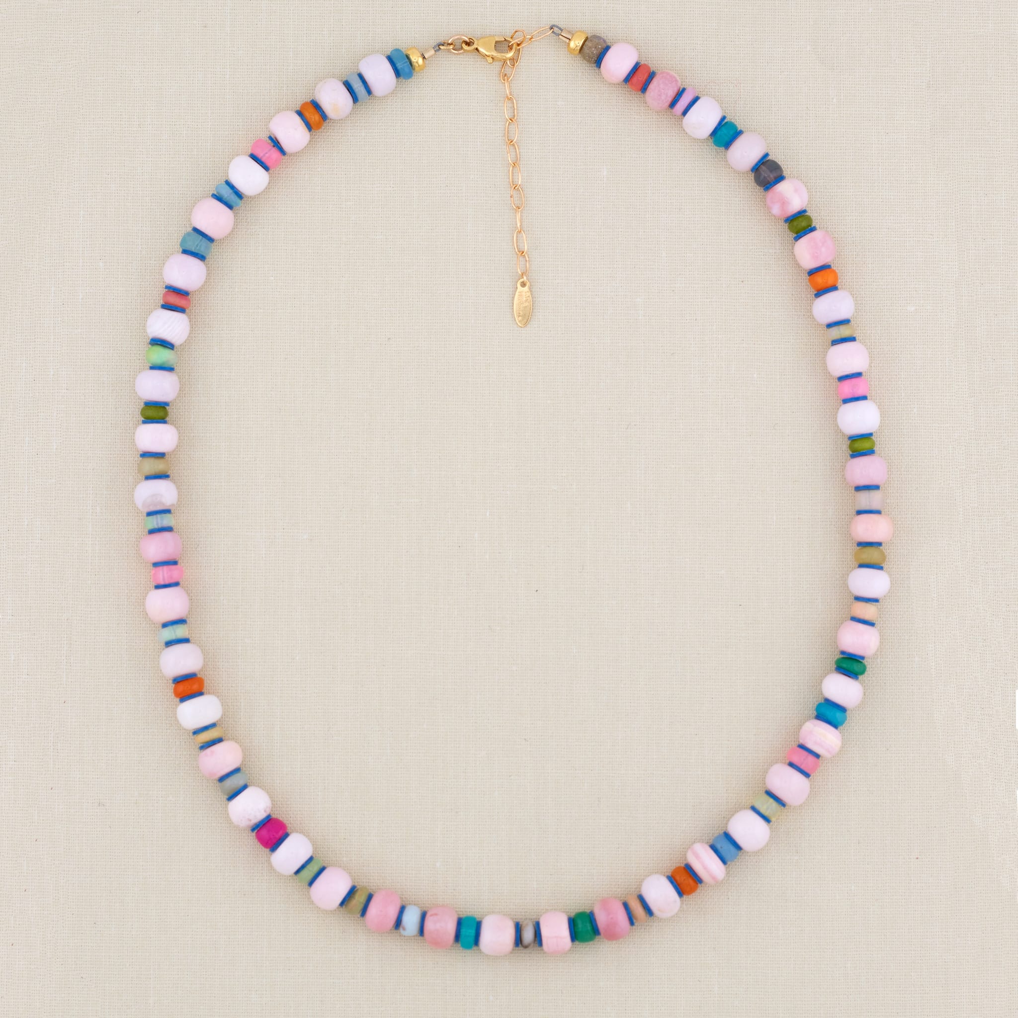 Pink Opal & African Opal Beaded Necklace