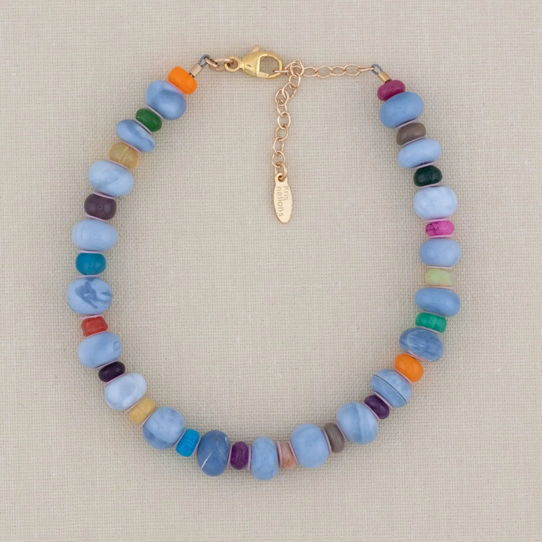 Oregon Blue Opal & African Opal Beaded Bracelet