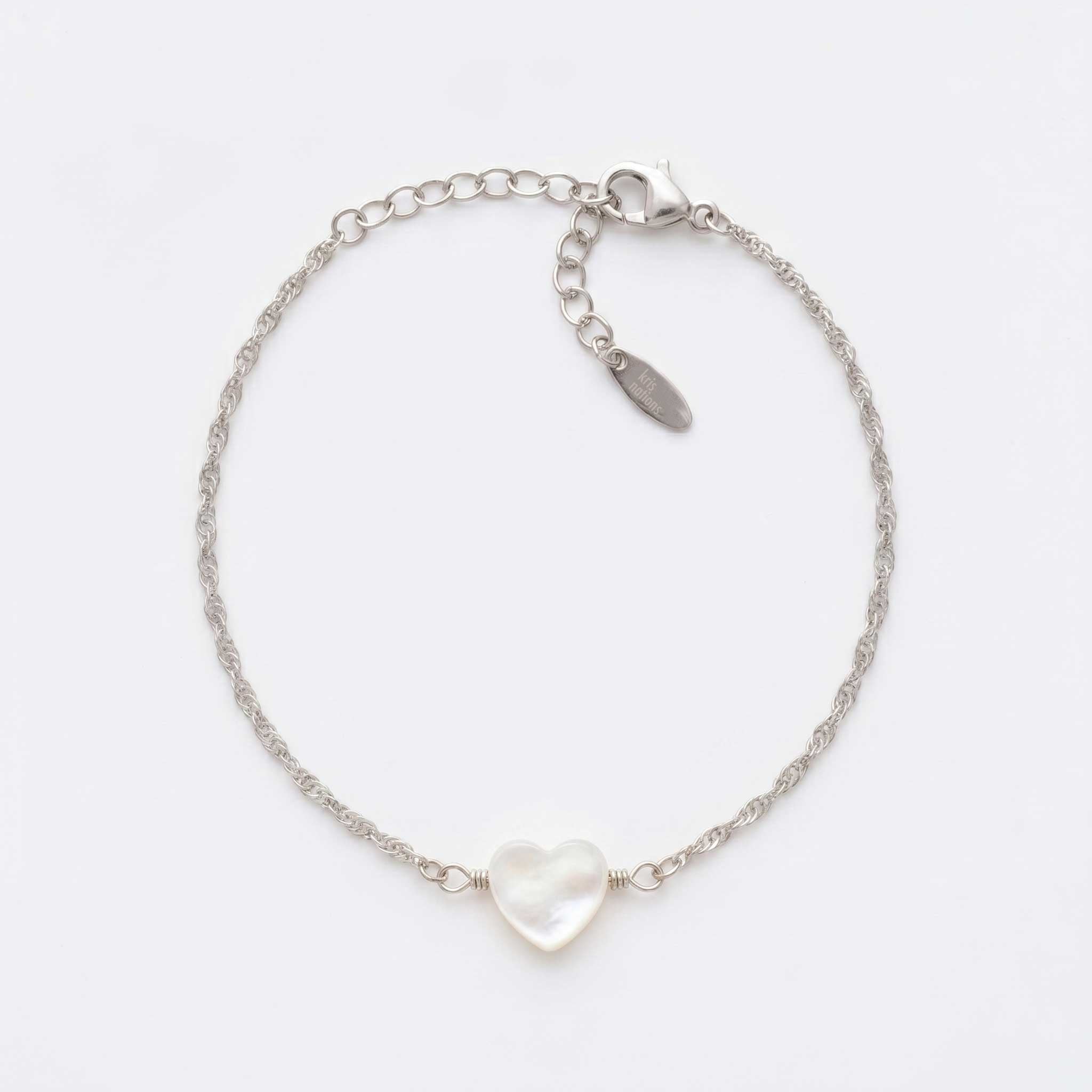 Mother of Pearl Heart Bracelet