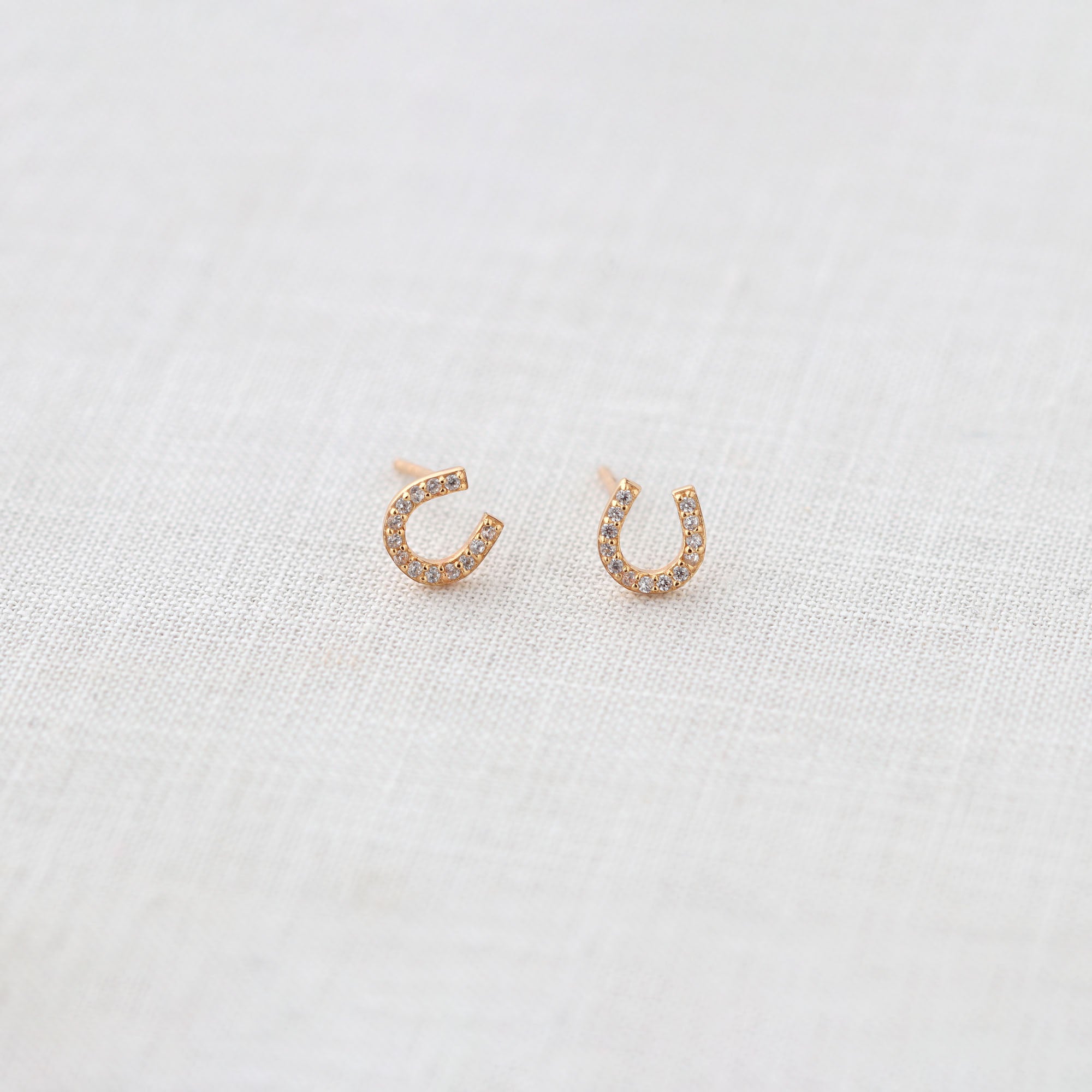 Horseshoe Crystal Stud Earrings