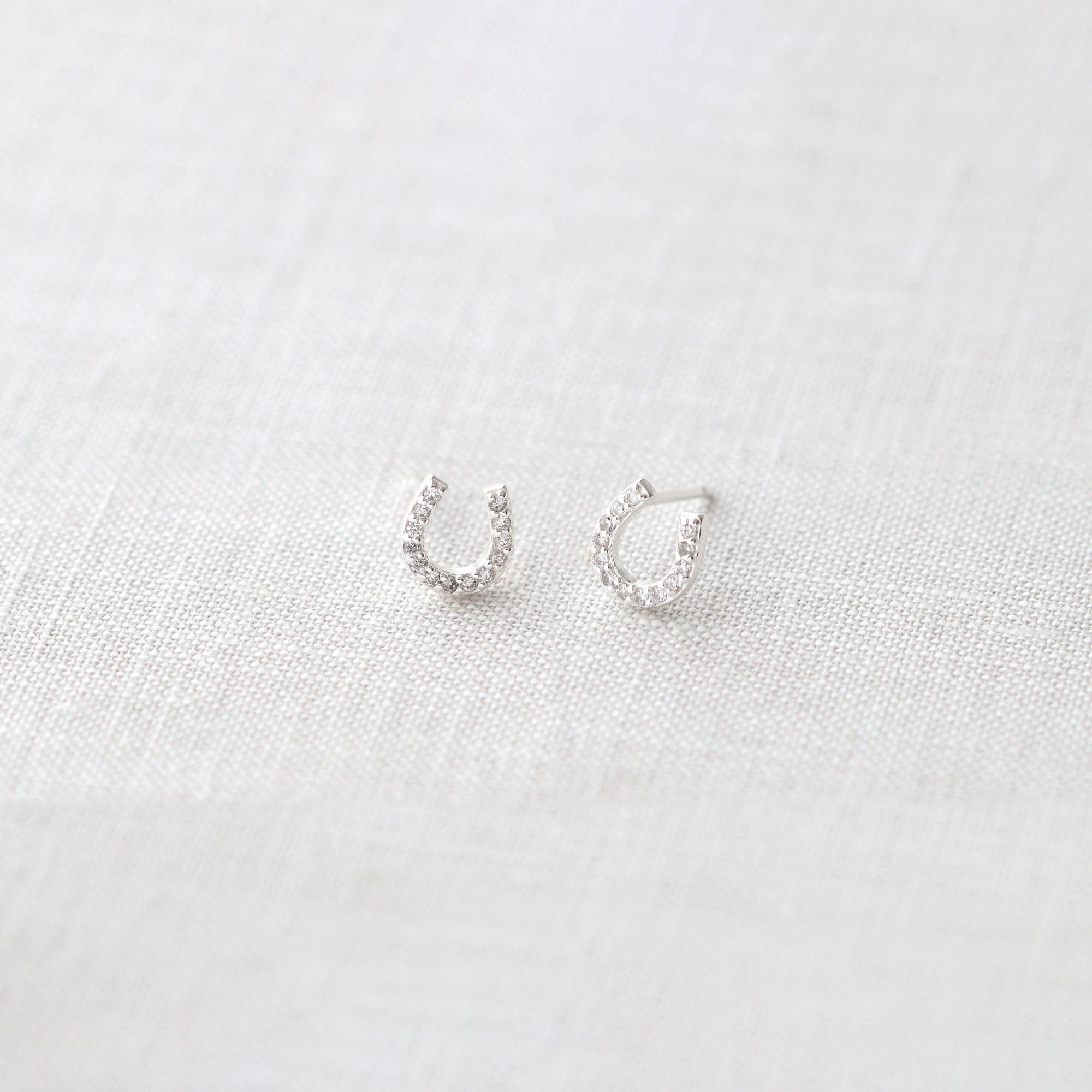 Horseshoe Crystal Stud Earrings