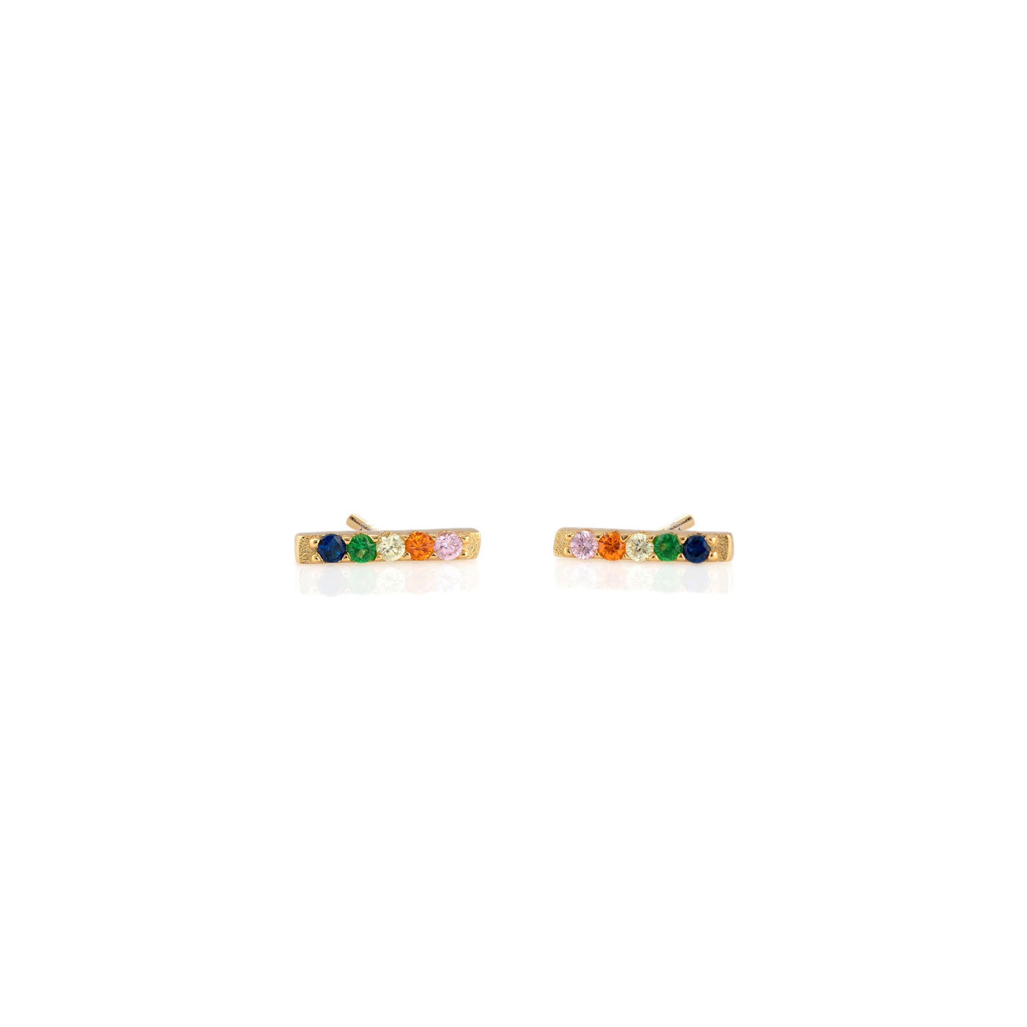 Rainbow Bar Dash Crystal Stud Earrings