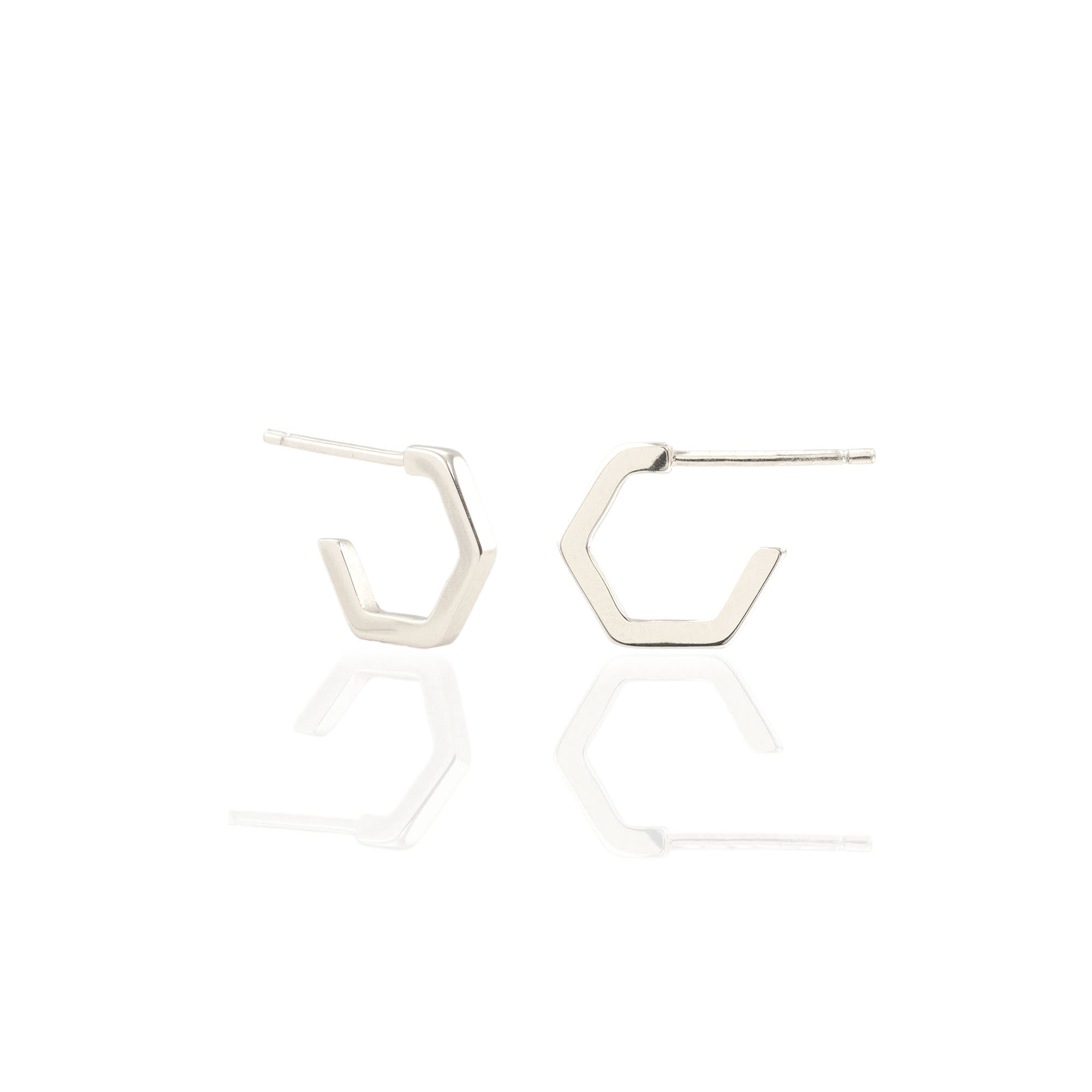 Hexagon Huggie Hoop Earrings