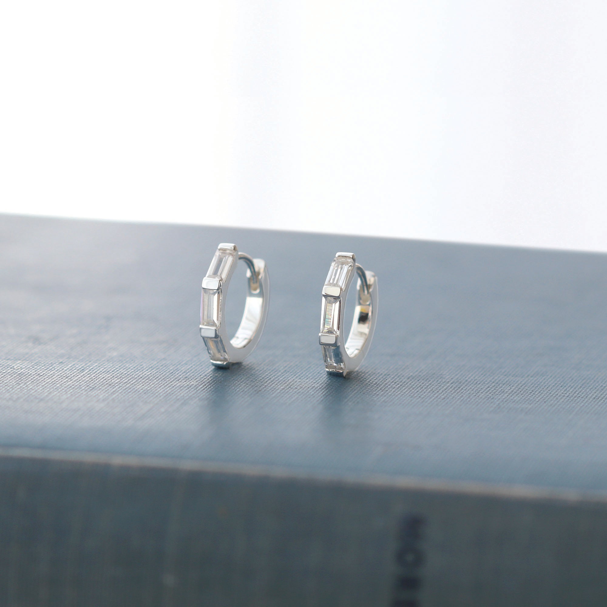 Baguette Huggie Hoop Earrings