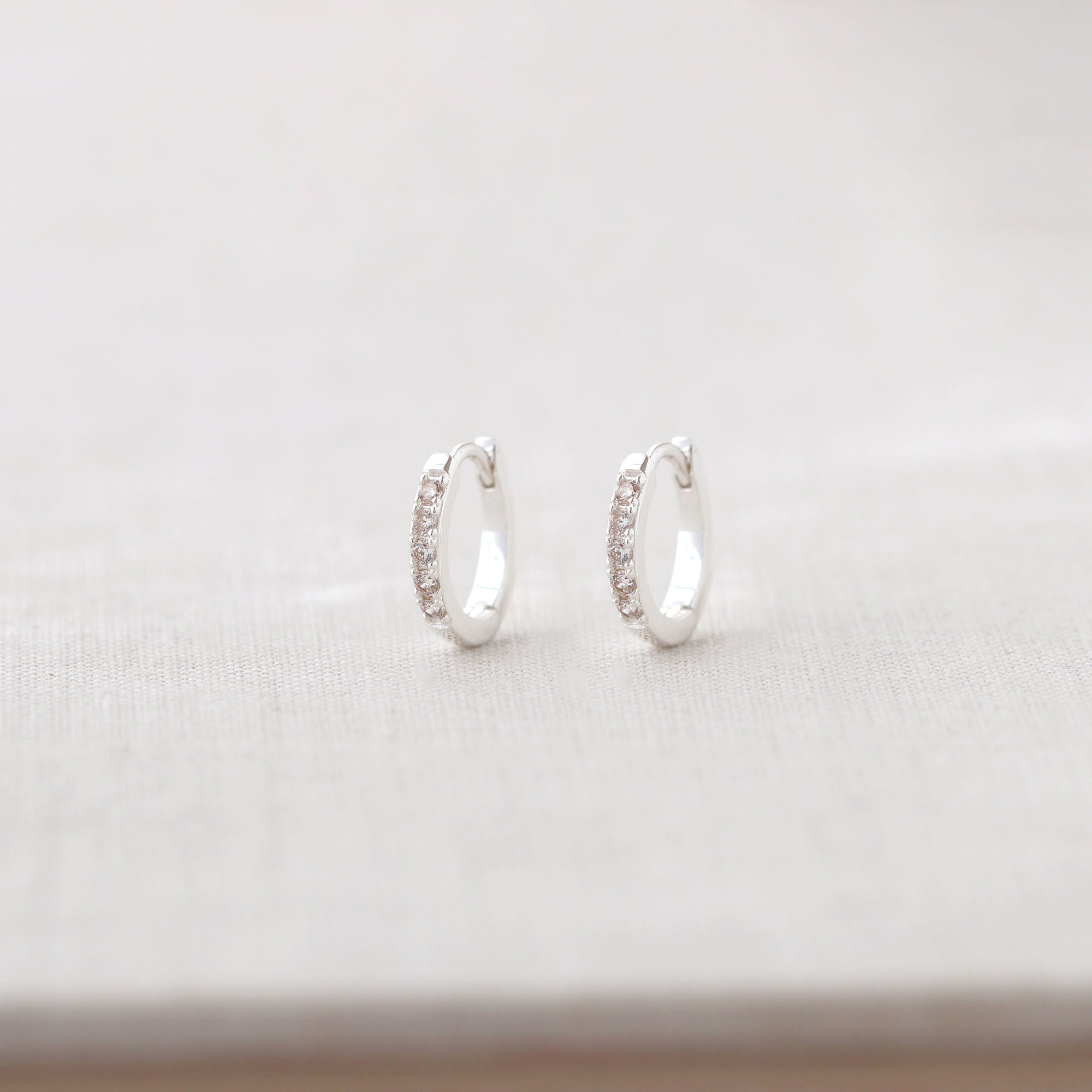 Crystal Huggie Hoop Earrings