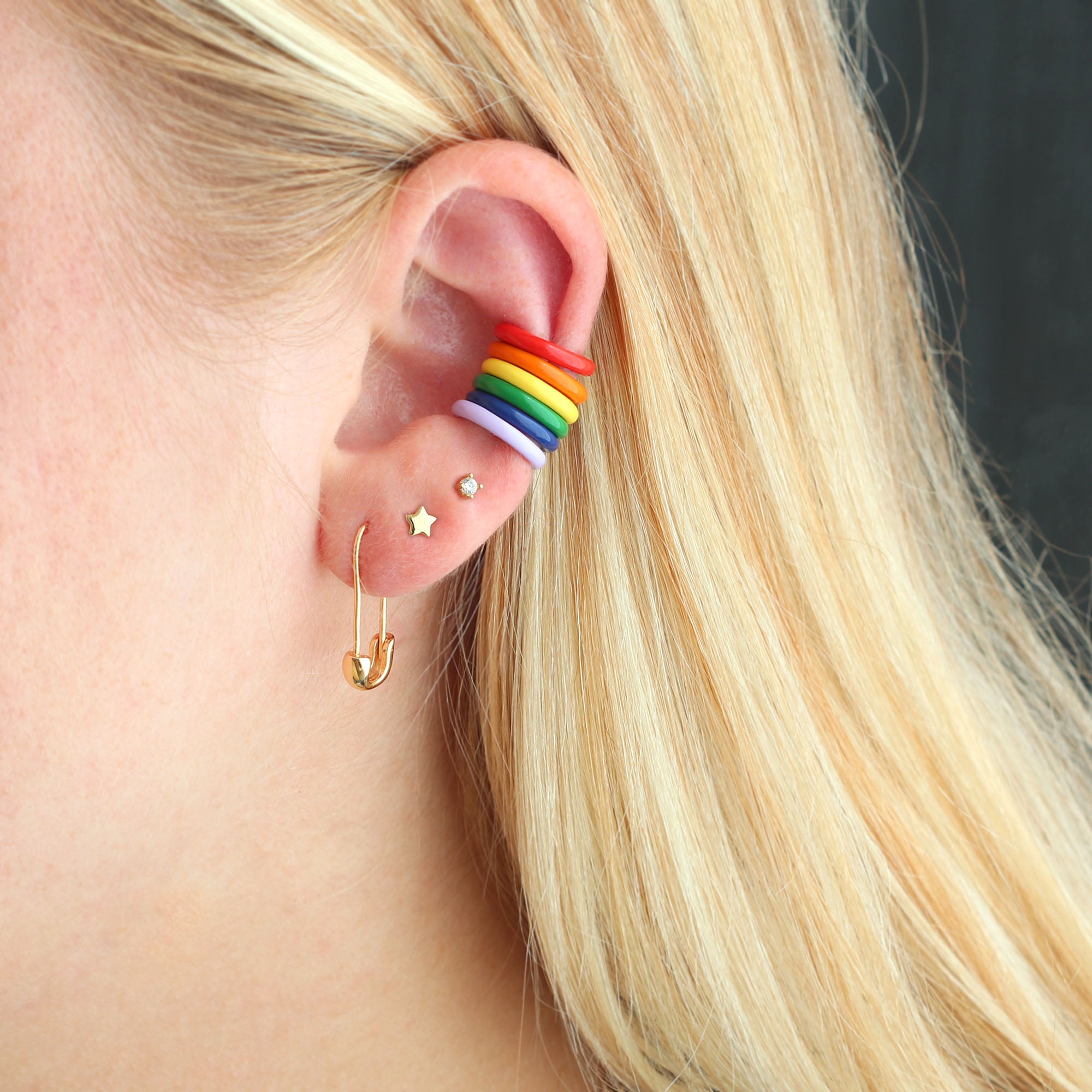 Palette Enamel Ear Cuffs - Rainbow Set