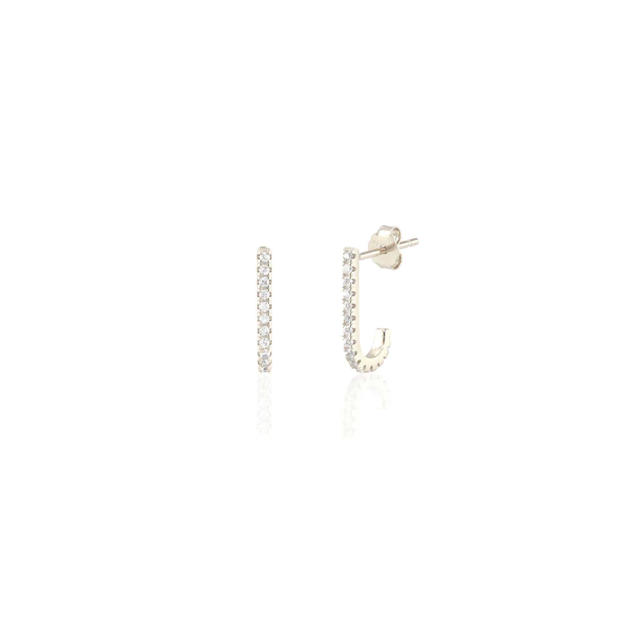 Hook Crystal Post Earrings