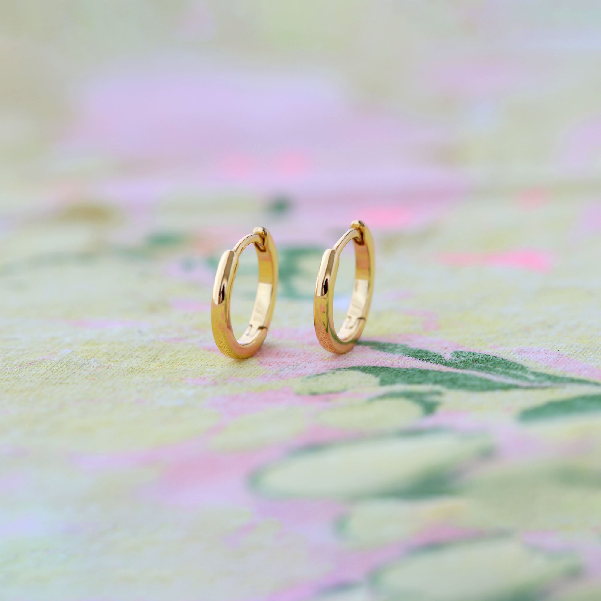Classic 12mm Hinged Huggie Hoop Earrings
