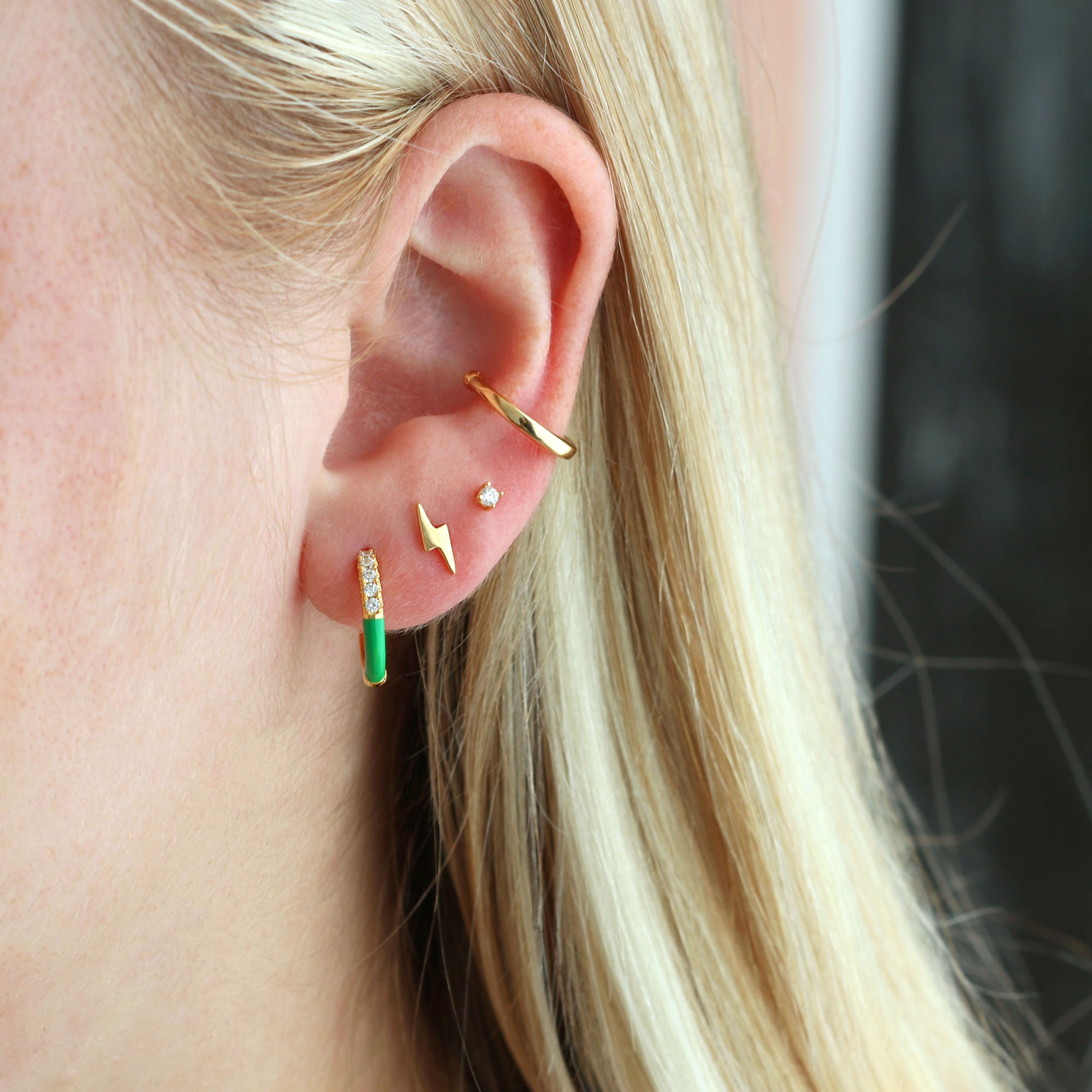 Lightning Bolt Stud Earrings