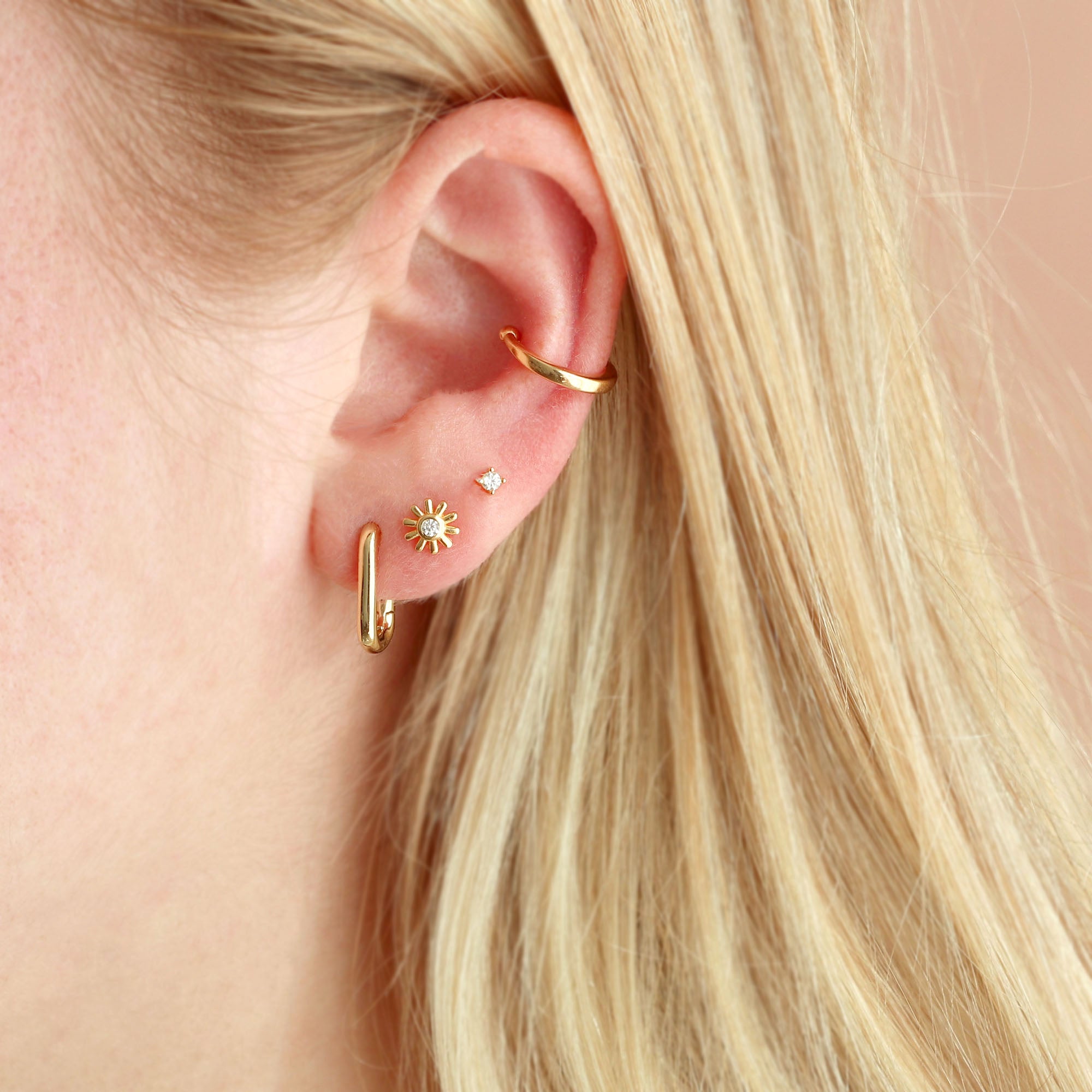 Oval Huggie Hoop Earrings