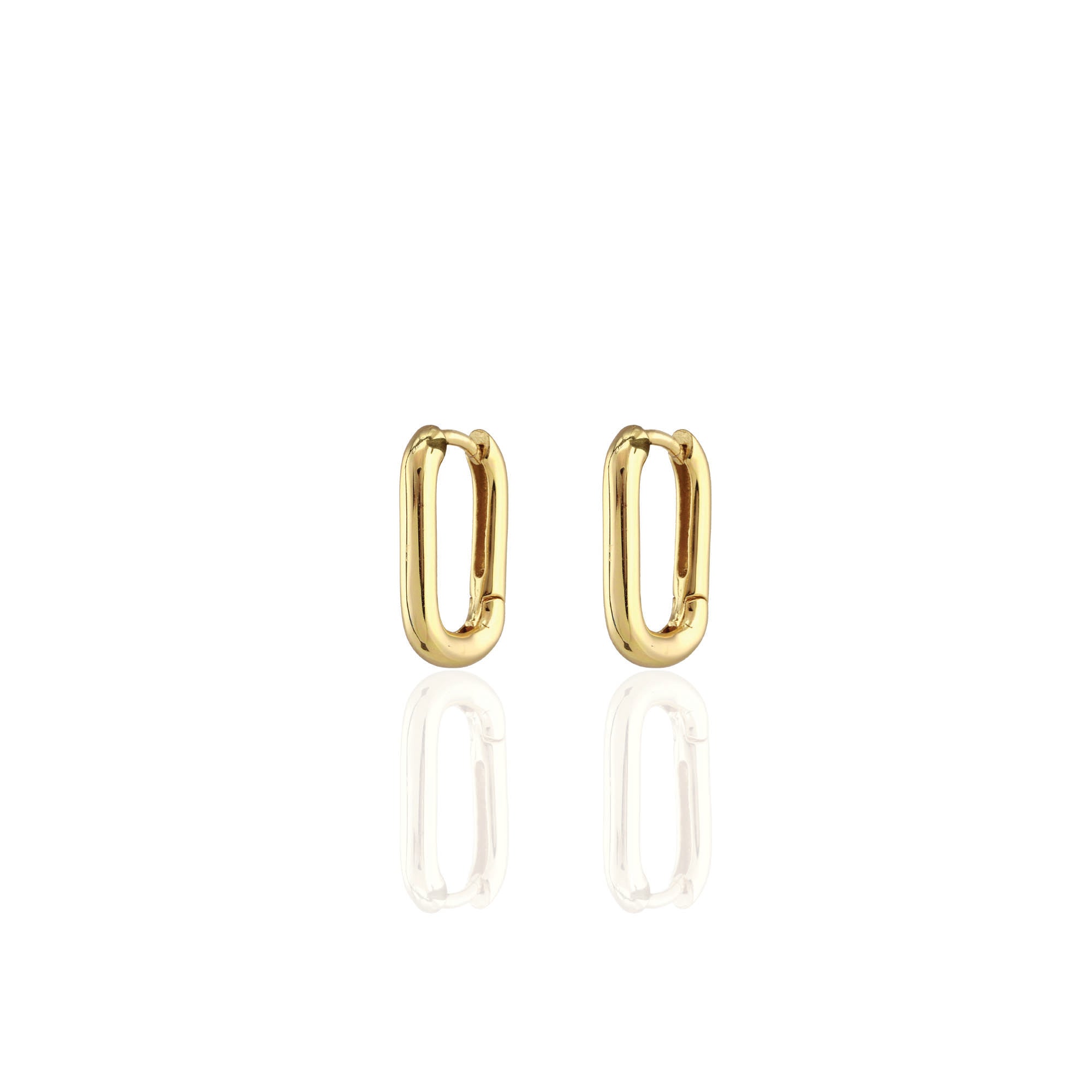 Oval Huggie Hoop Earrings