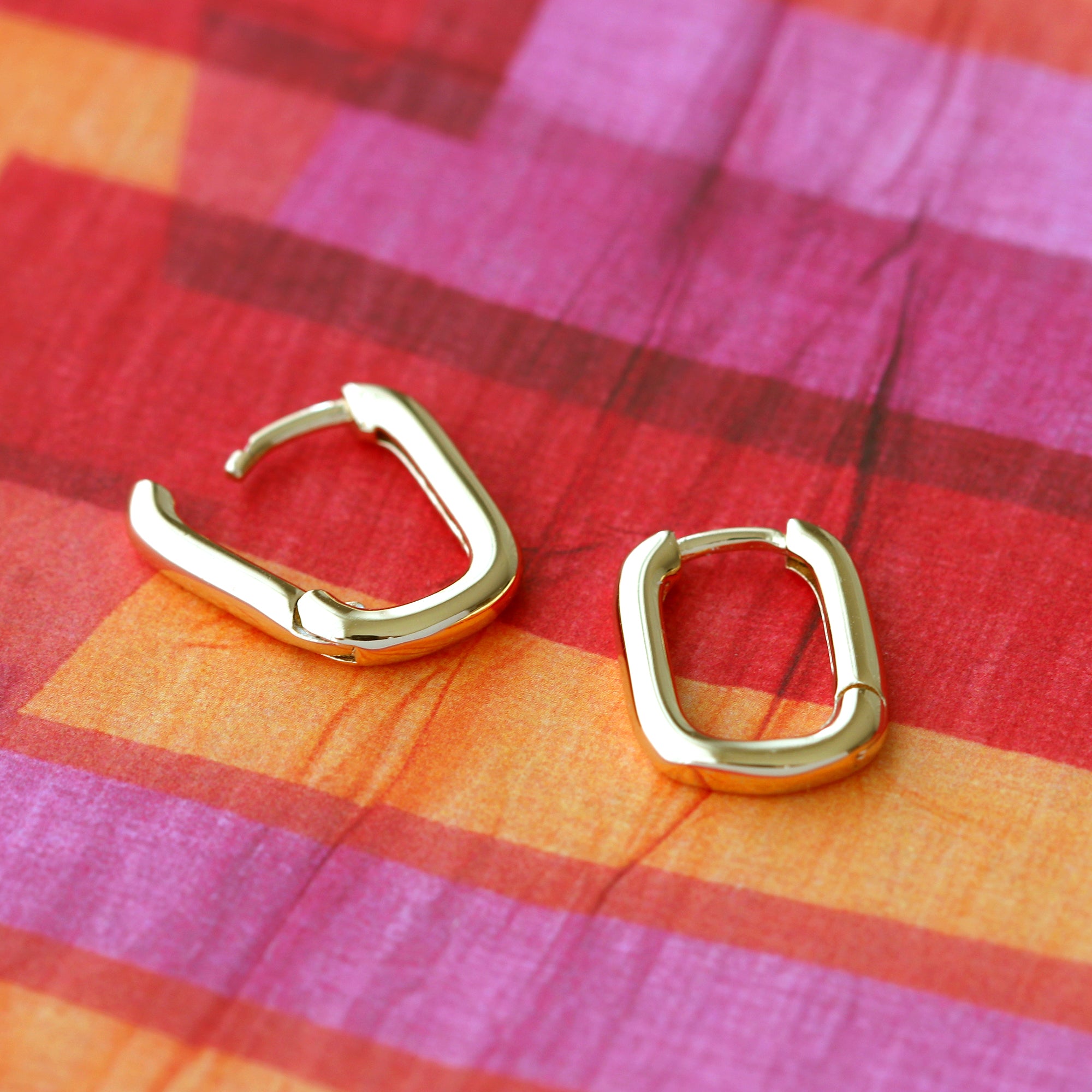 Oval Huggie Hoop Earrings