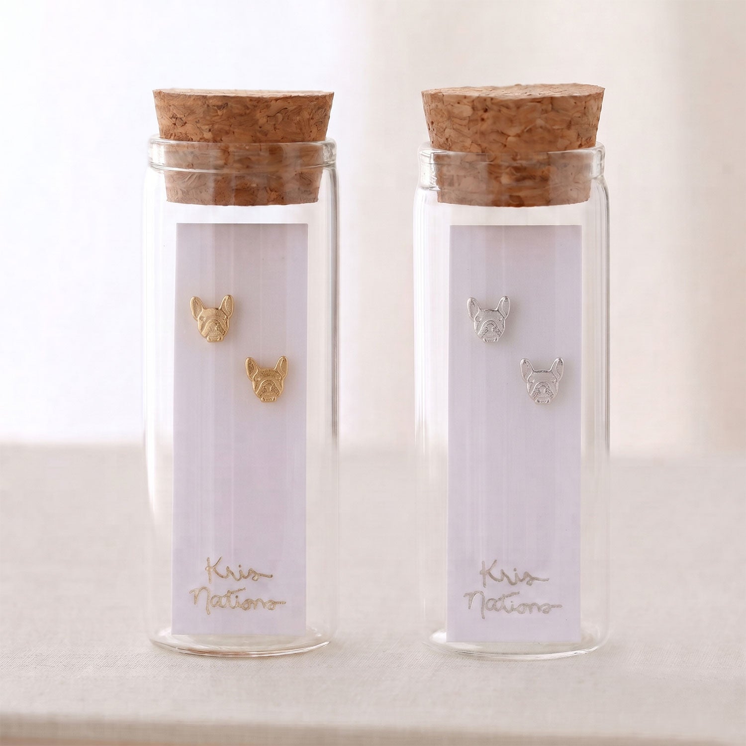 French Bull Dog Stud Earrings