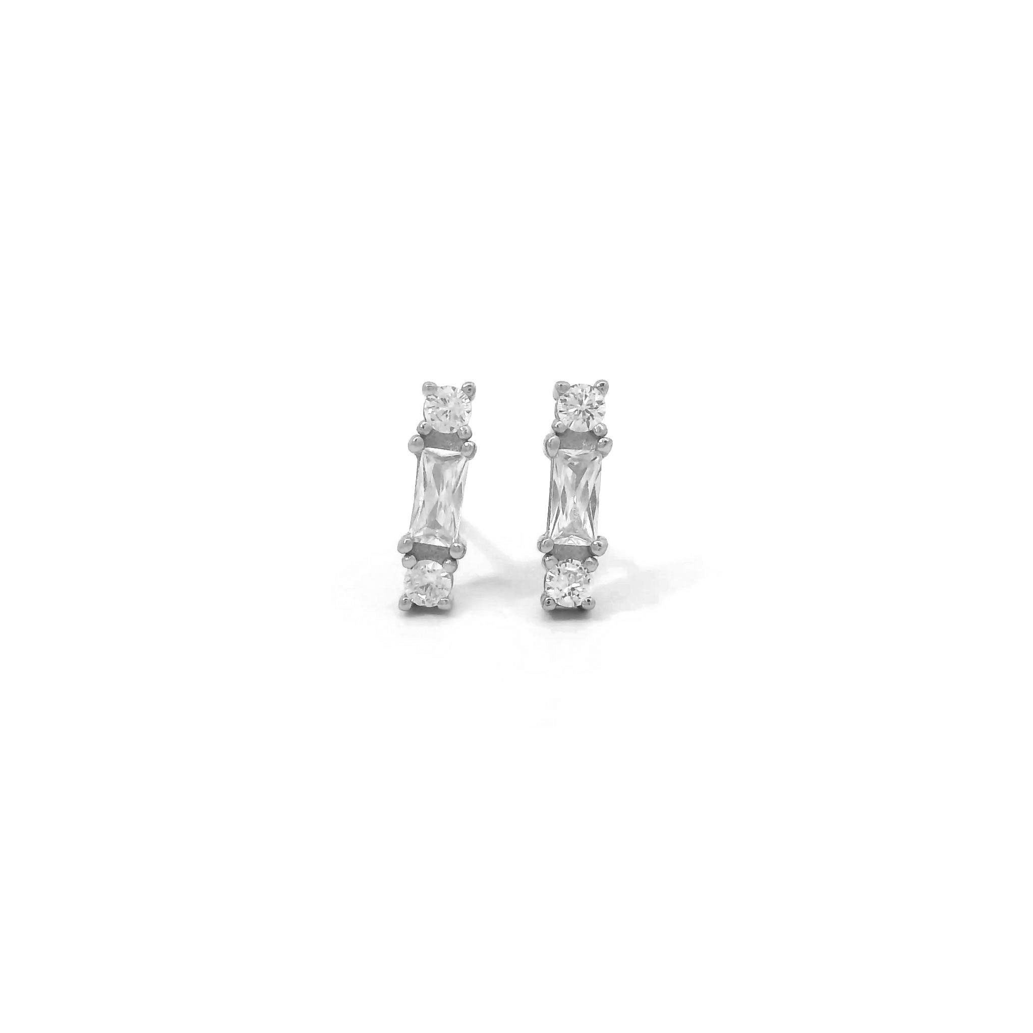 Baguette Bar Stud Earrings