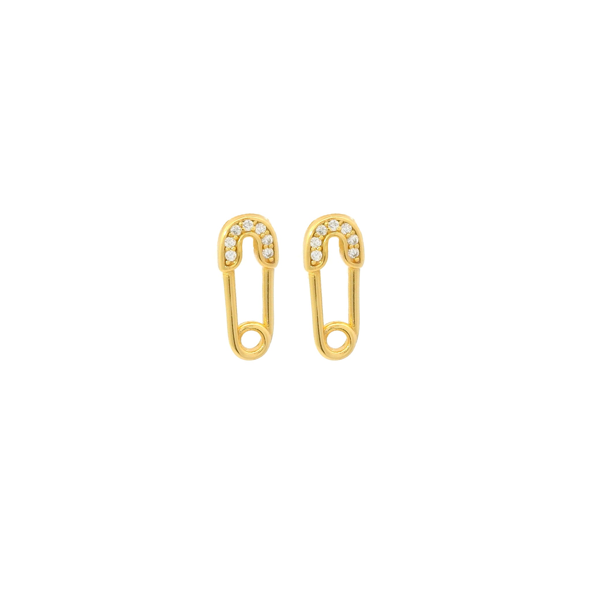 Sparkle Safety Pin Stud Earrings