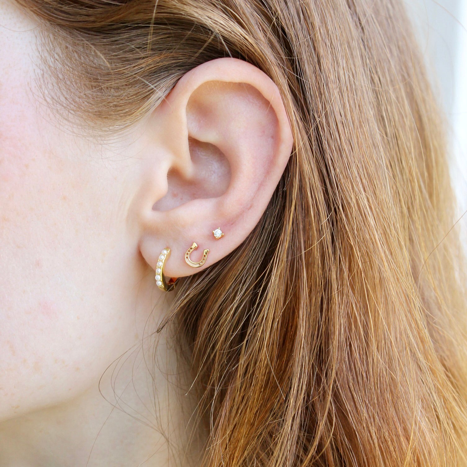 Pearl 12mm Huggie Hoop Earrings