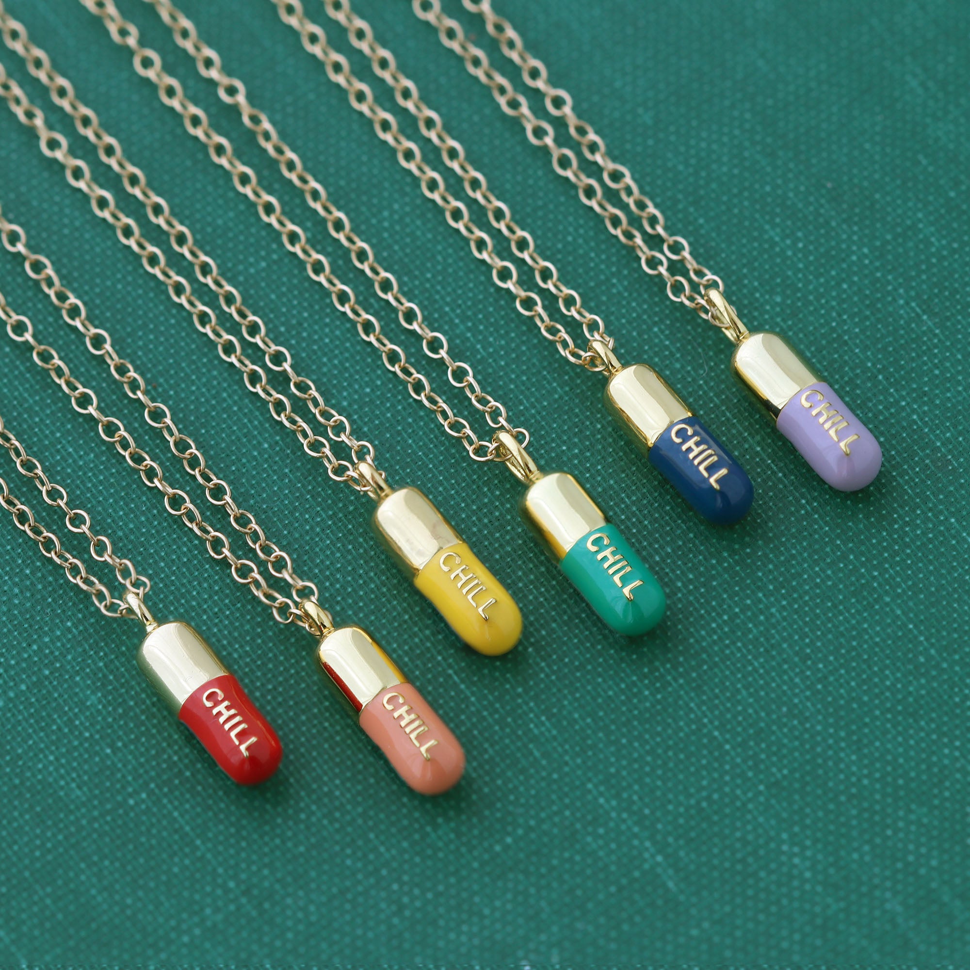 Chill Pill Enamel Necklace