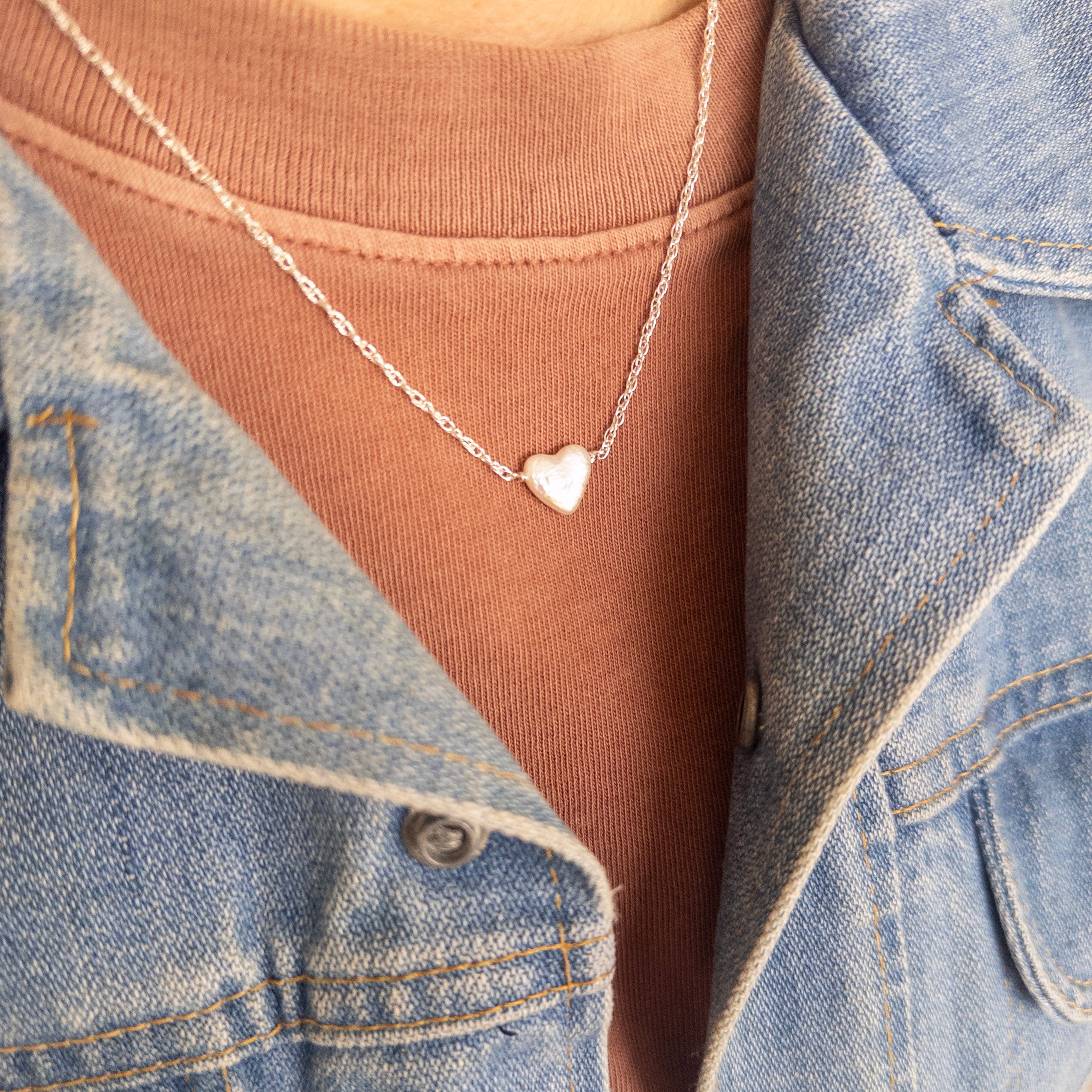 Freshwater Pearl Heart Necklace