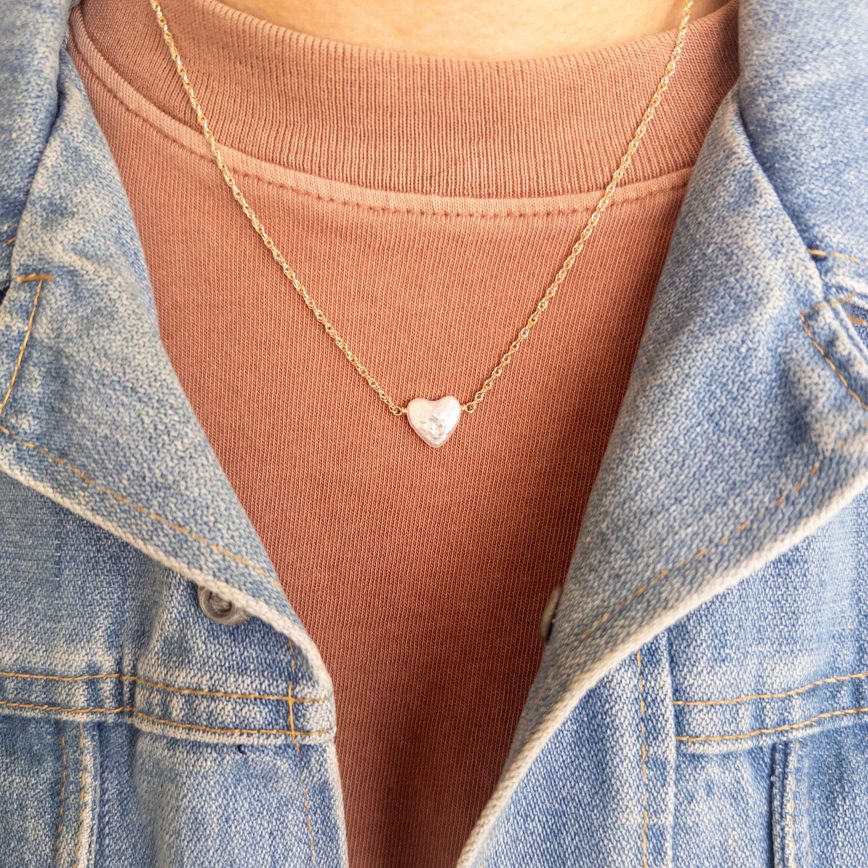 Freshwater Pearl Heart Necklace