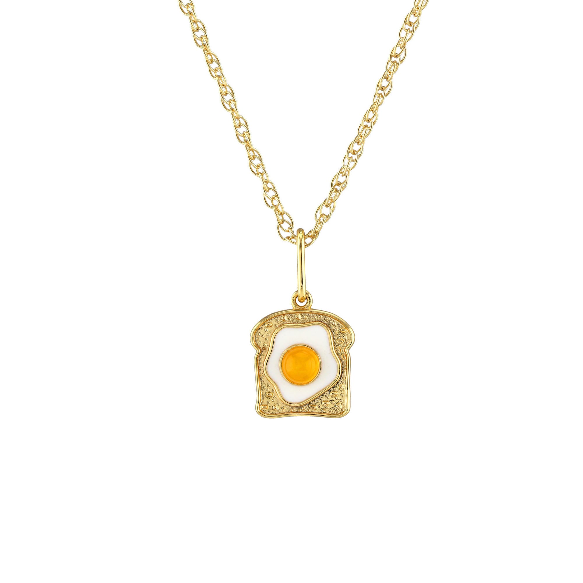 Egg on Toast Enamel Charm