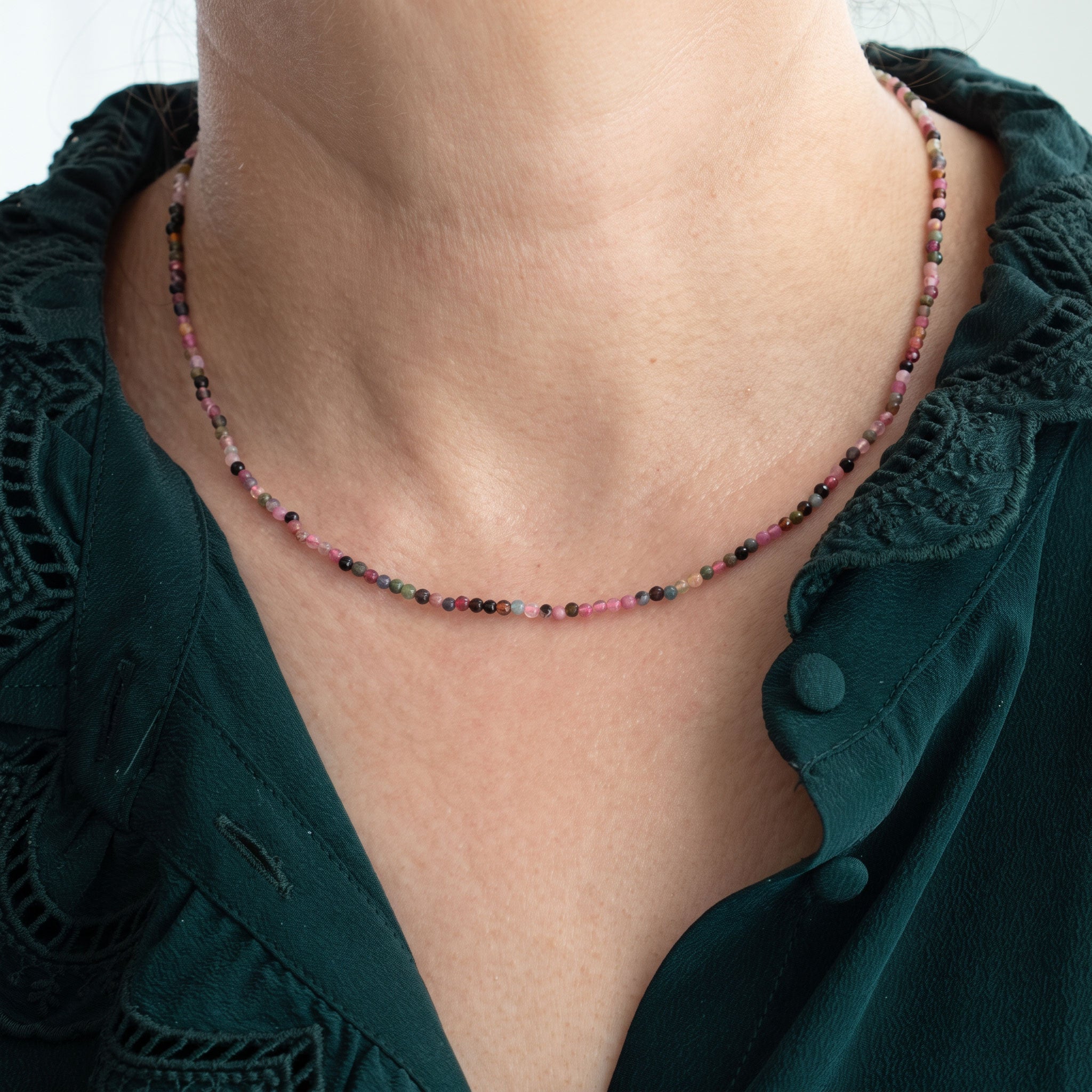 Petite Gemstone Beaded Necklace