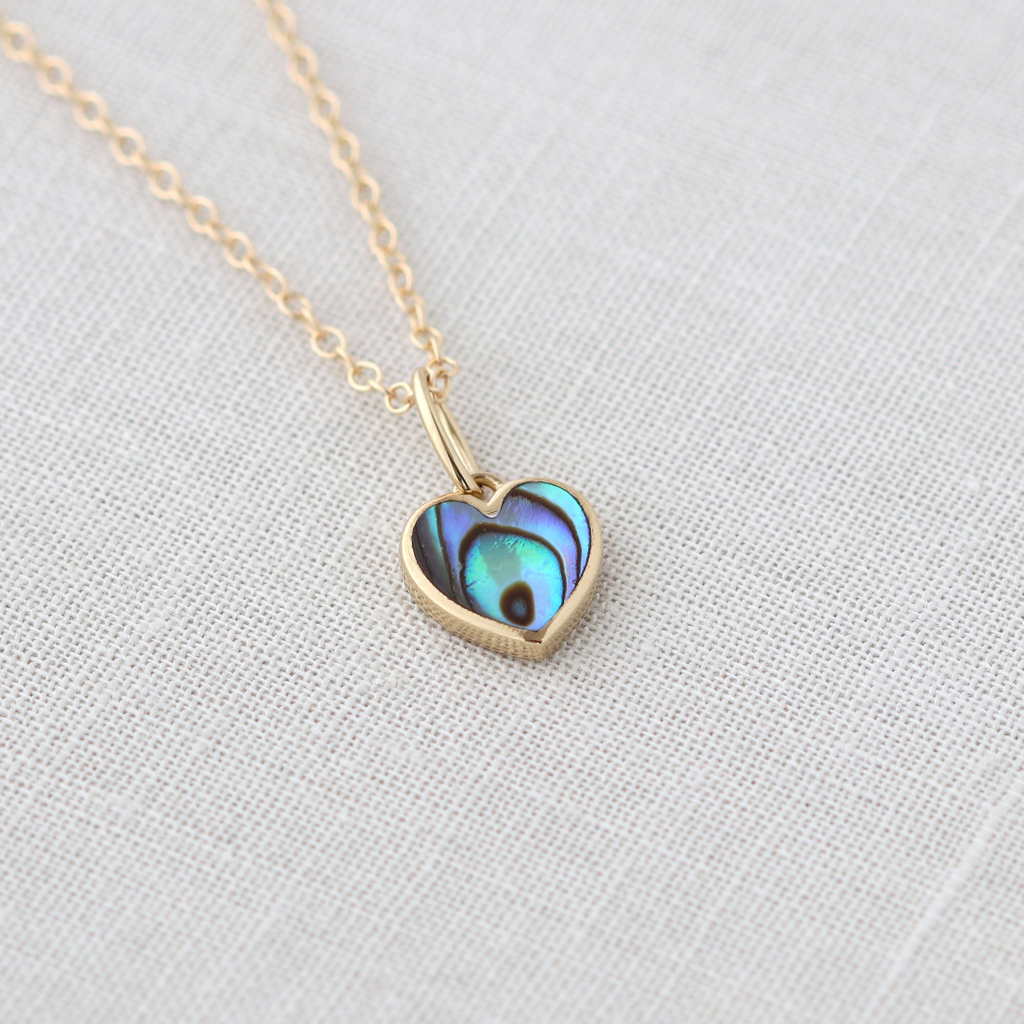 Abalone Heart Charm Necklace