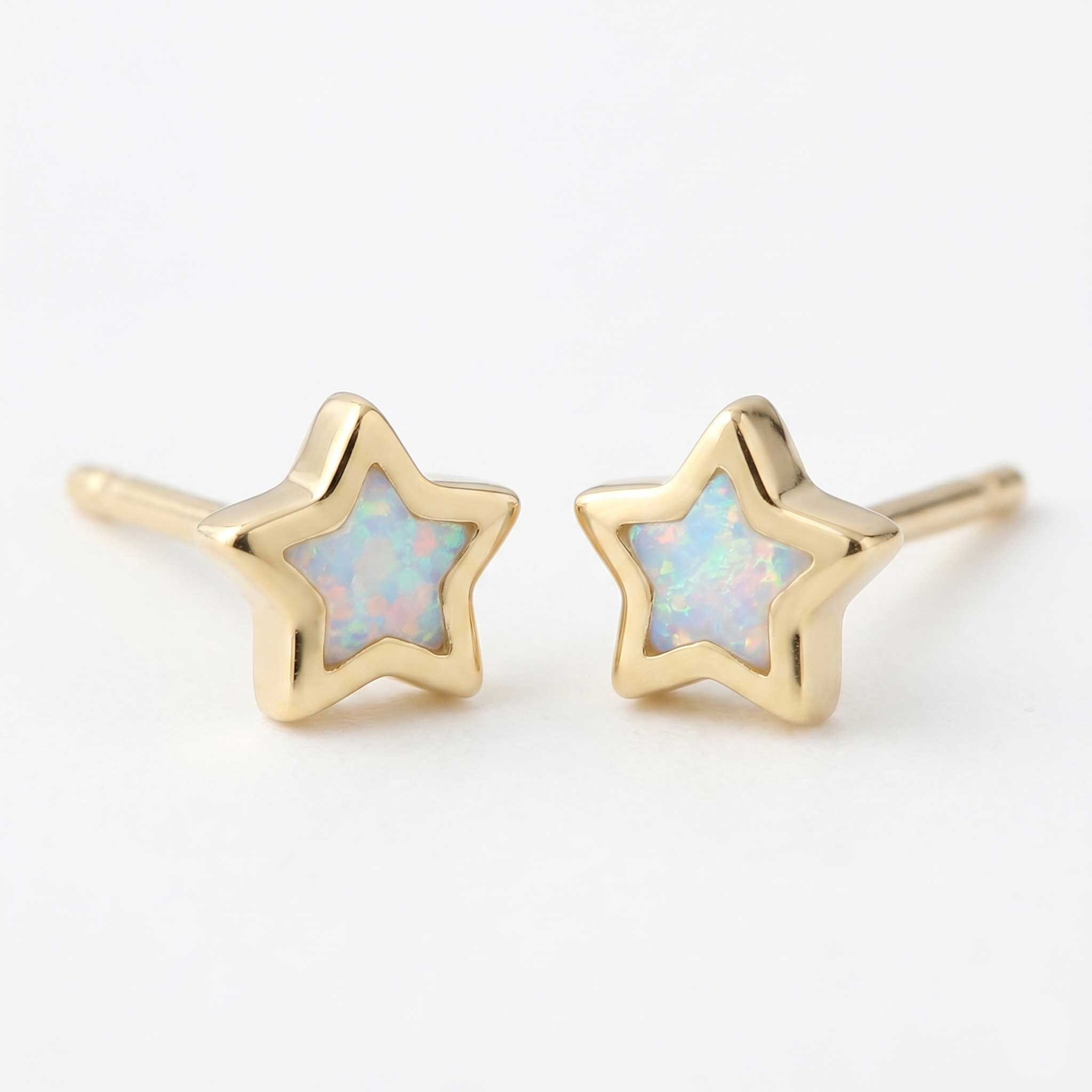 Opal Star Stud Earrings