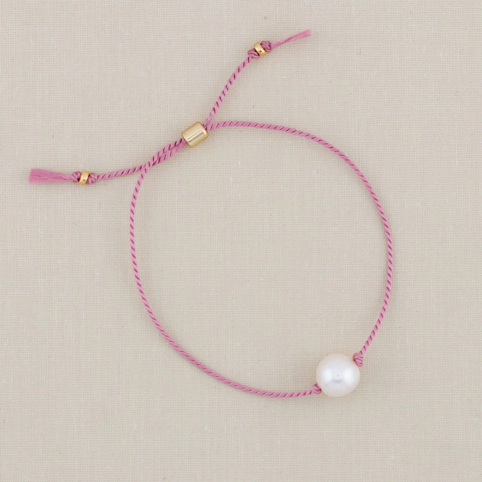 Freshwater Pearl and Silk Bracelet with Slide Closure (multiple color options)