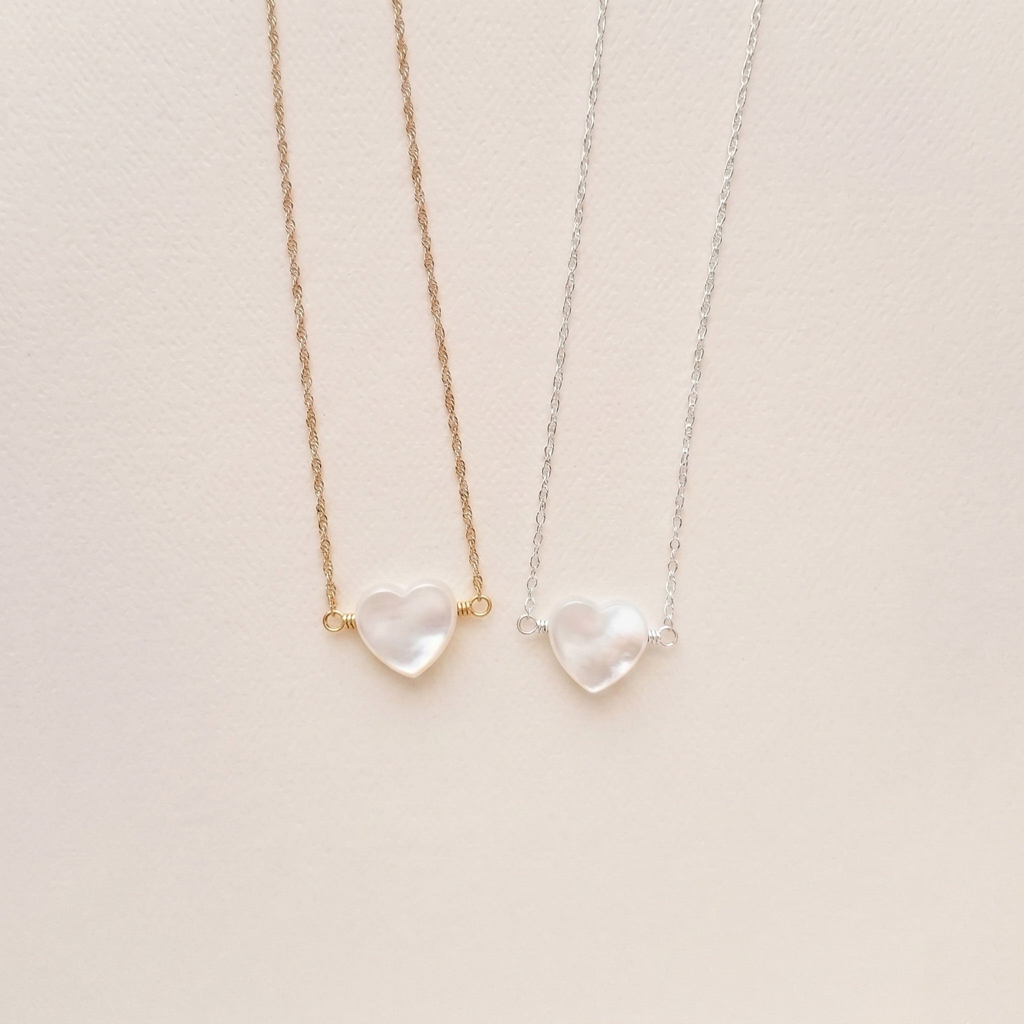 Mother of Pearl Heart Necklace