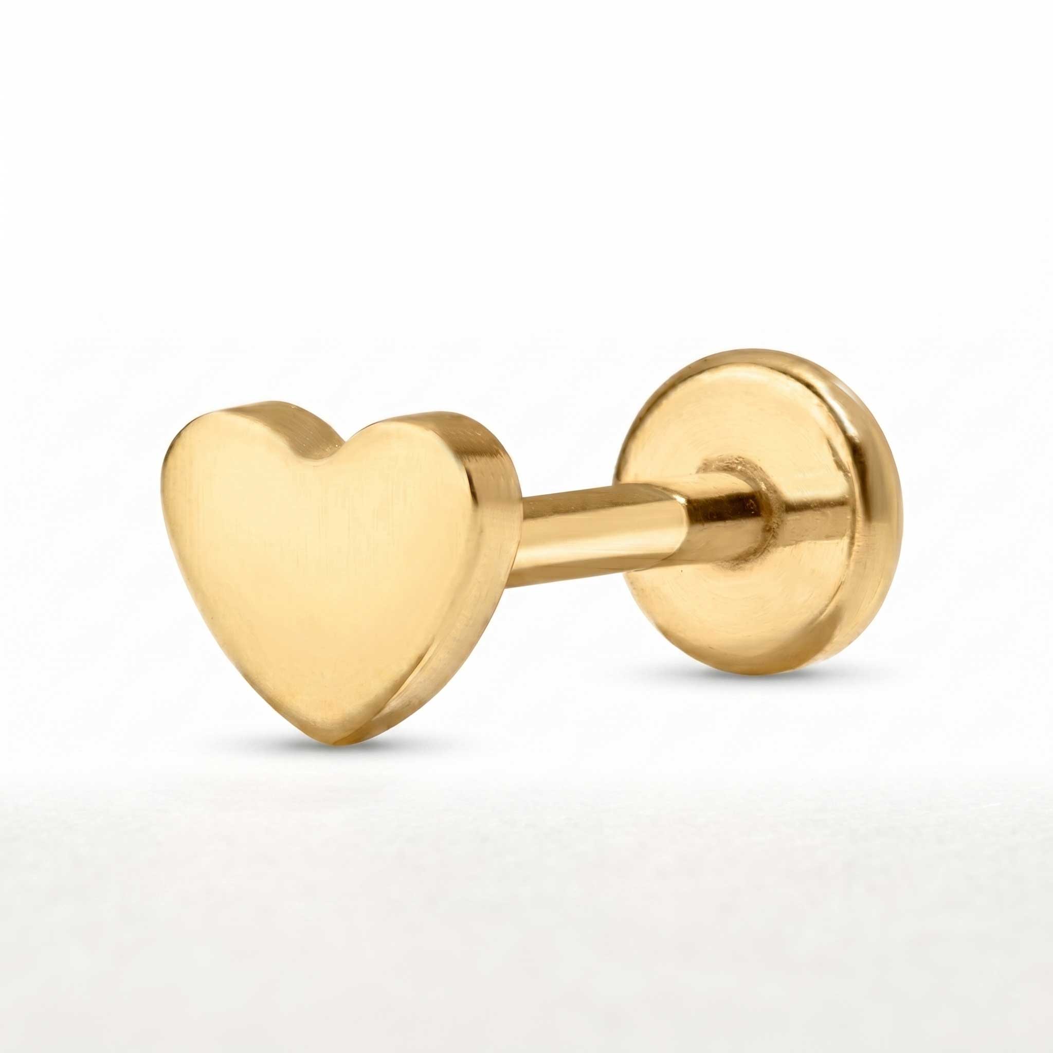 Heart Titanium Flat Back Stud Earring