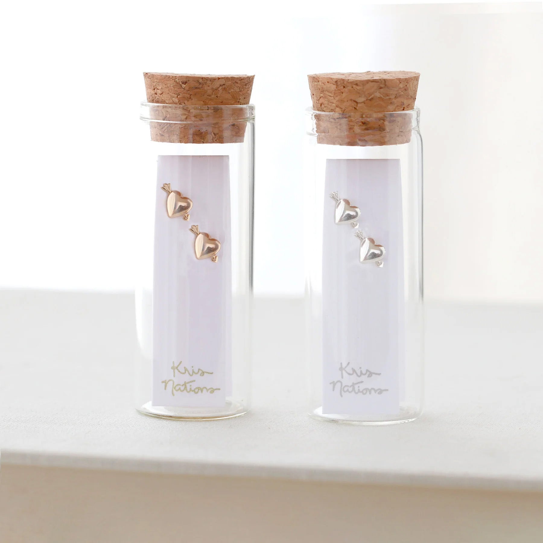 Heart with Arrow Stud Earrings