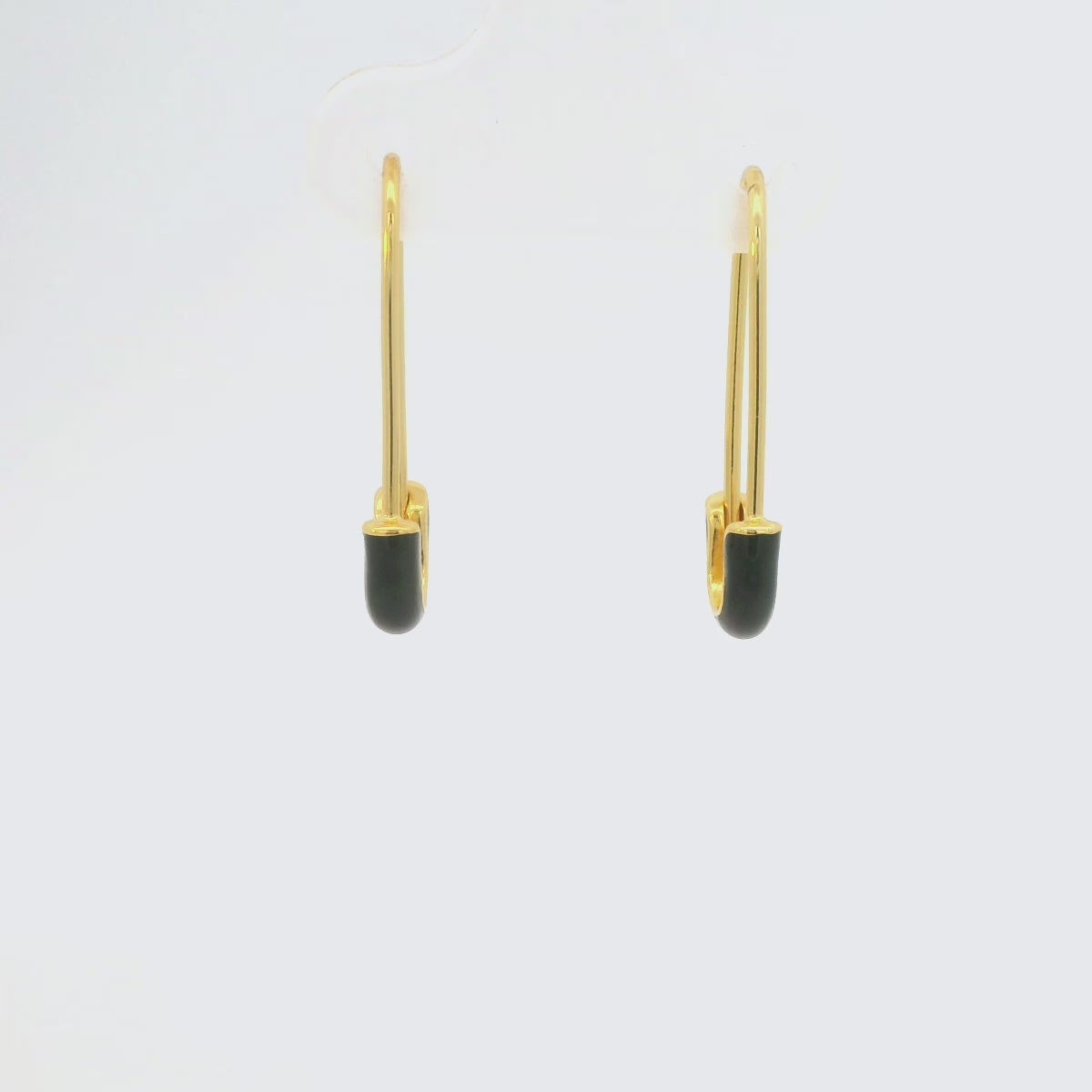 Safety Pin Enamel Hoop Earrings