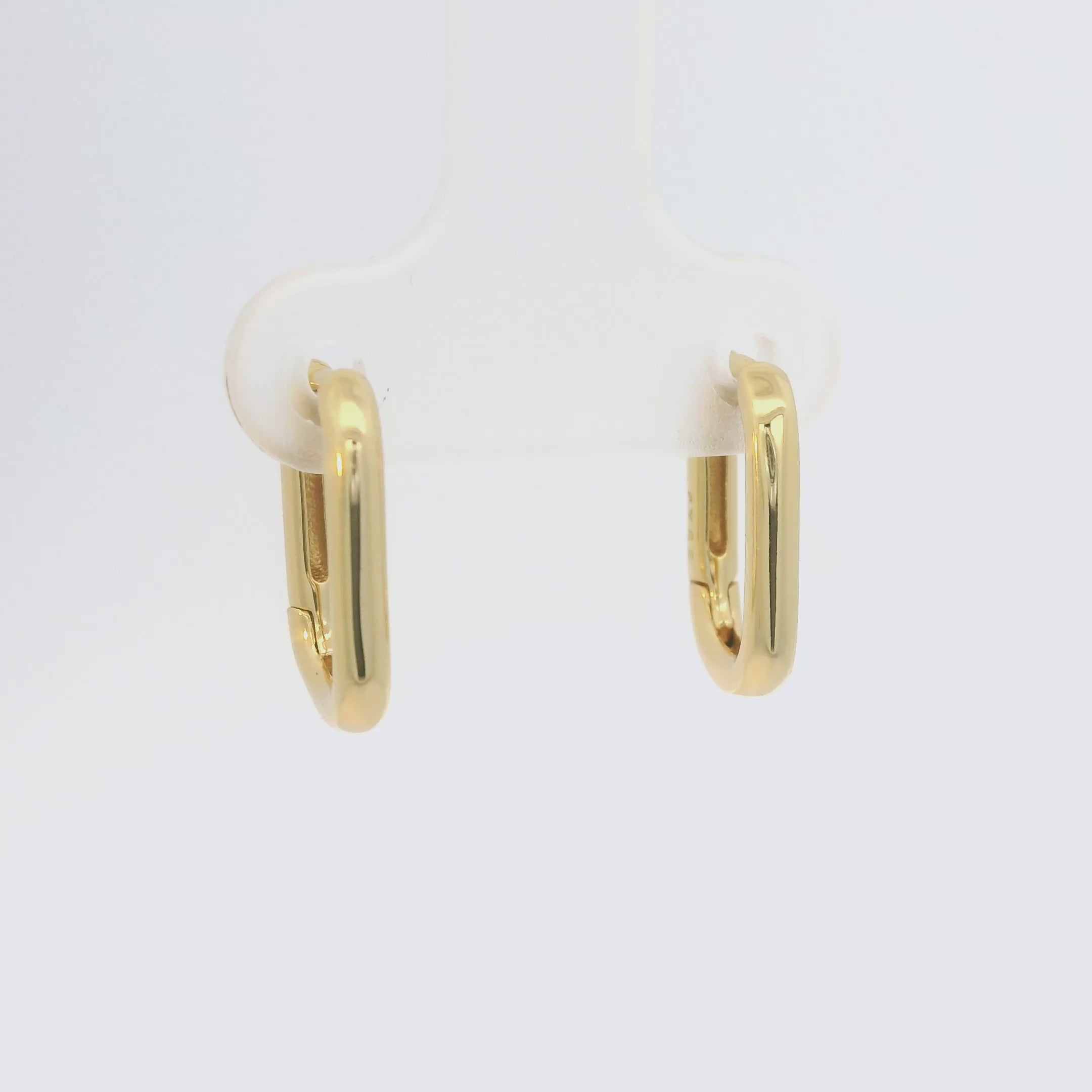 Oval Huggie Hoop Earrings