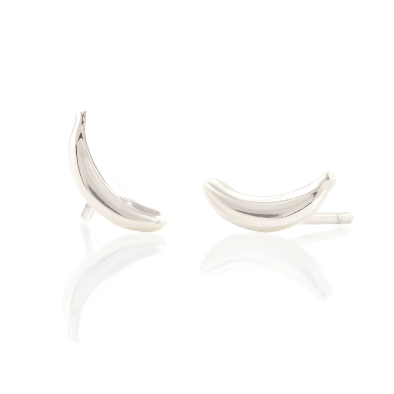 Banana Stud Earrings Sterling Silver