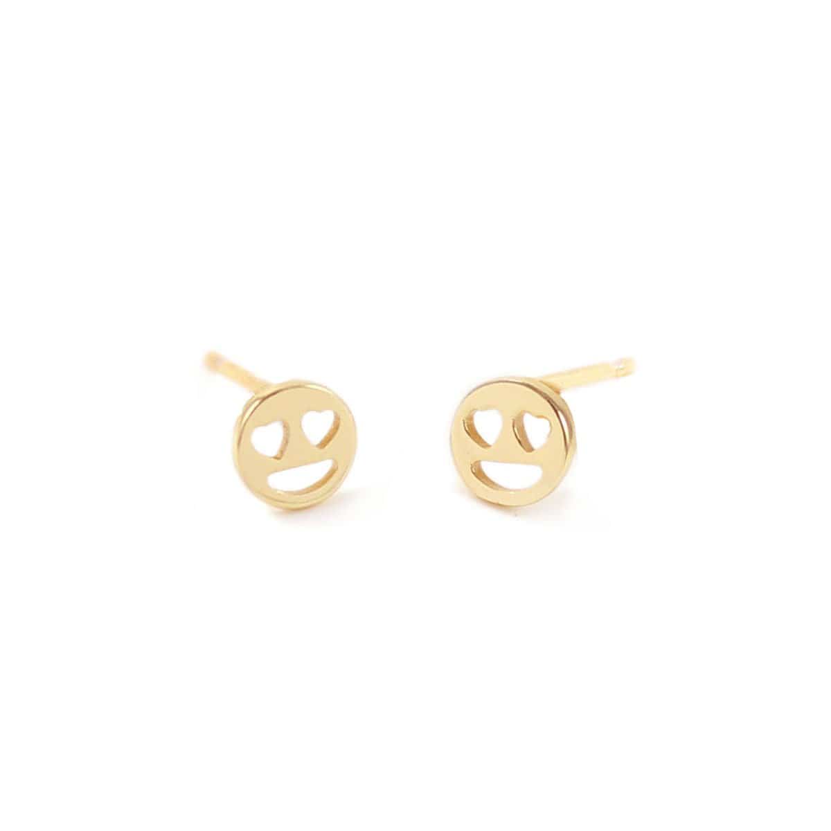 Heart Eyes Stud Earrings 18K Gold Vermeil